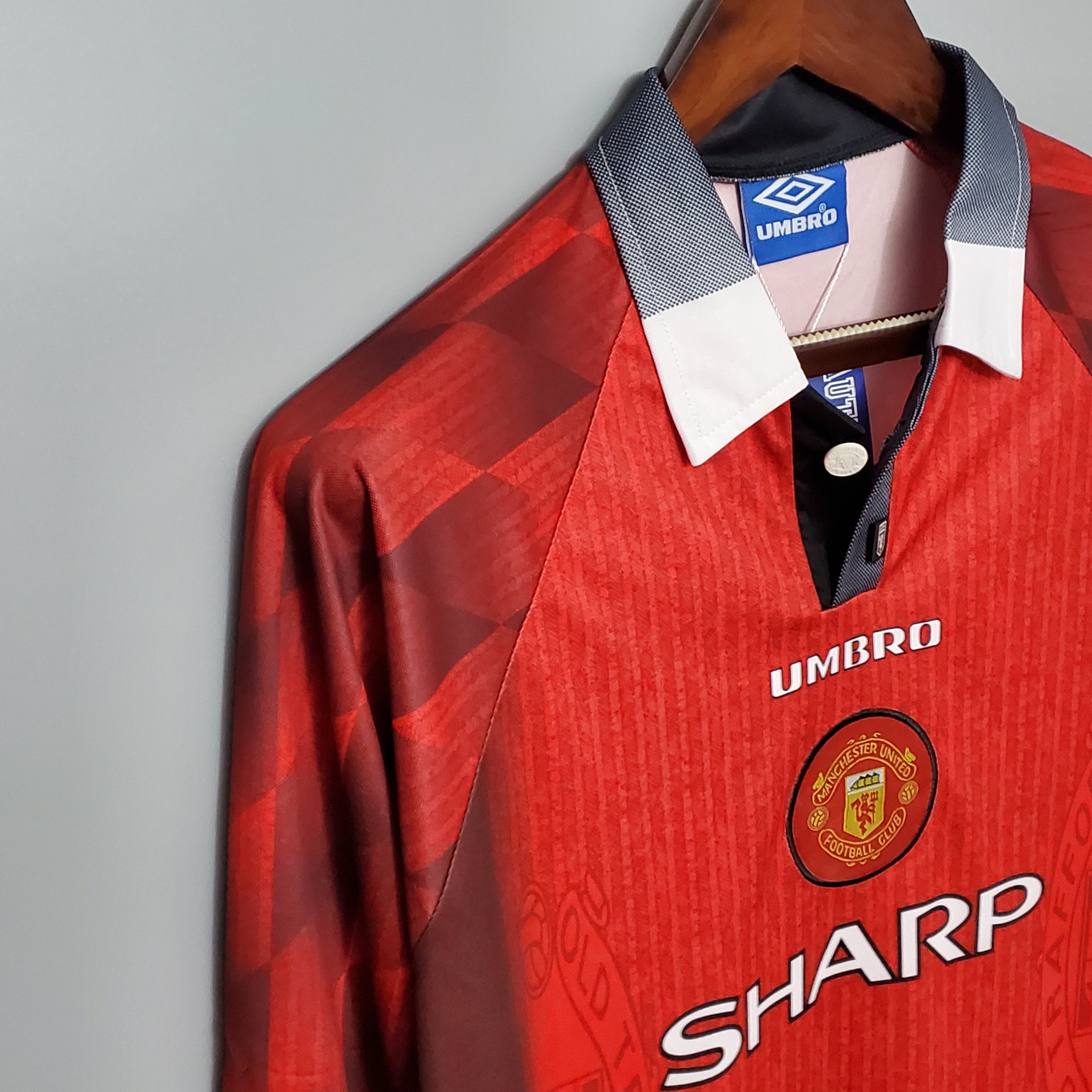 Camiseta Retro Manchester United 1996 - Manga Larga