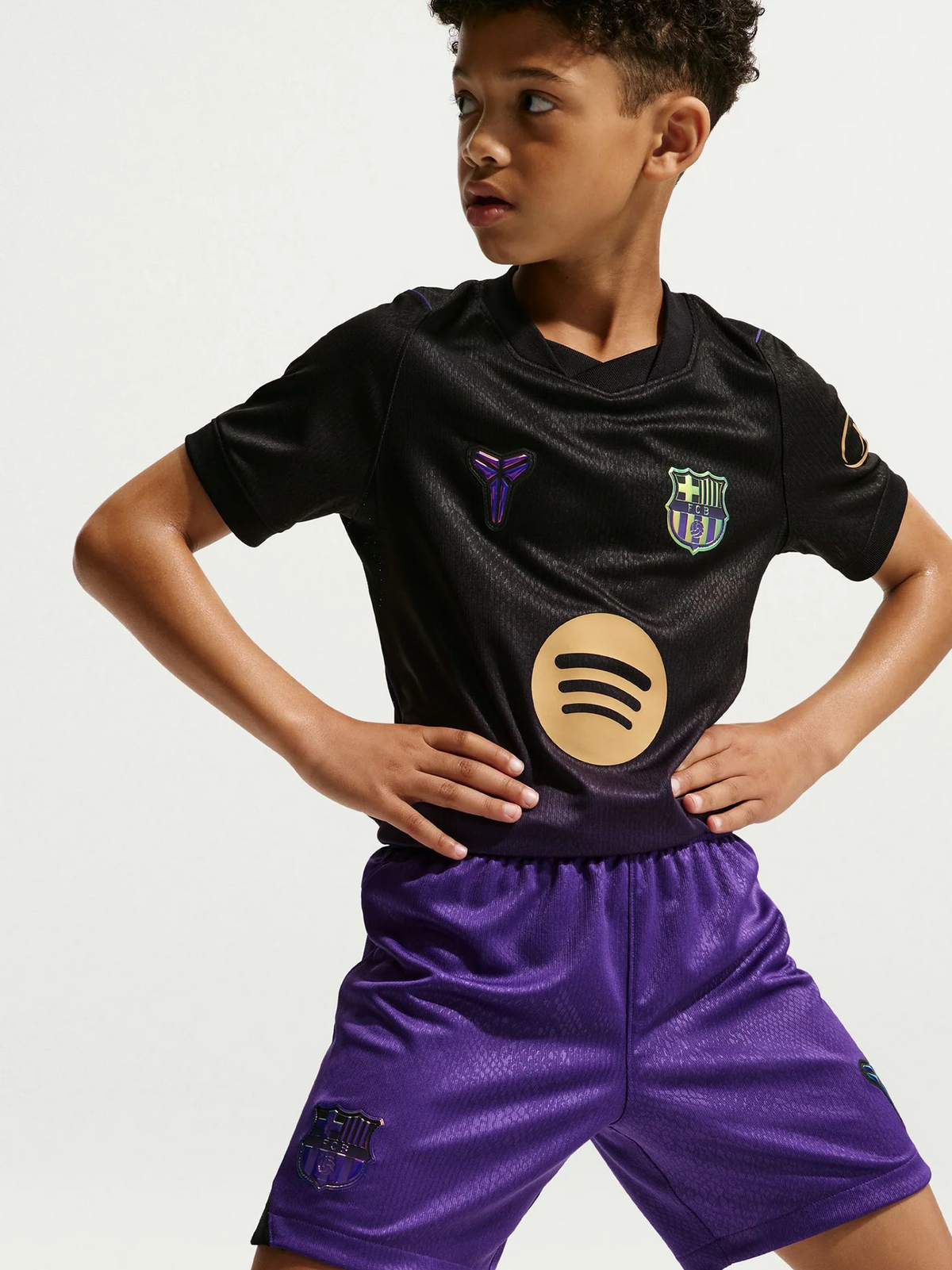 Conjunto Niño Barcelona 2026 Primera Tercera Equipacion Morado